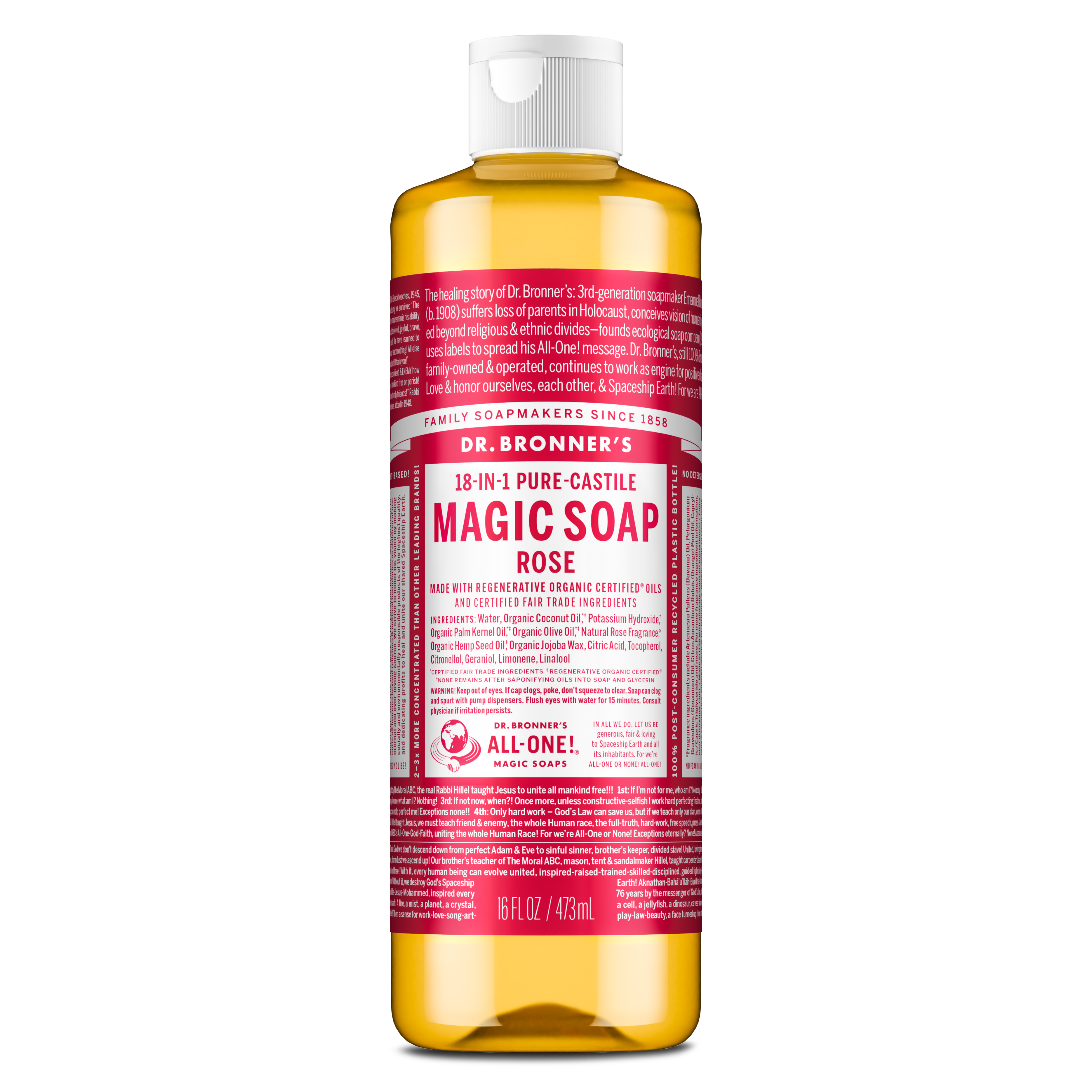 Dr. Bronner's Pure-Castile Liquid Soap - Rose