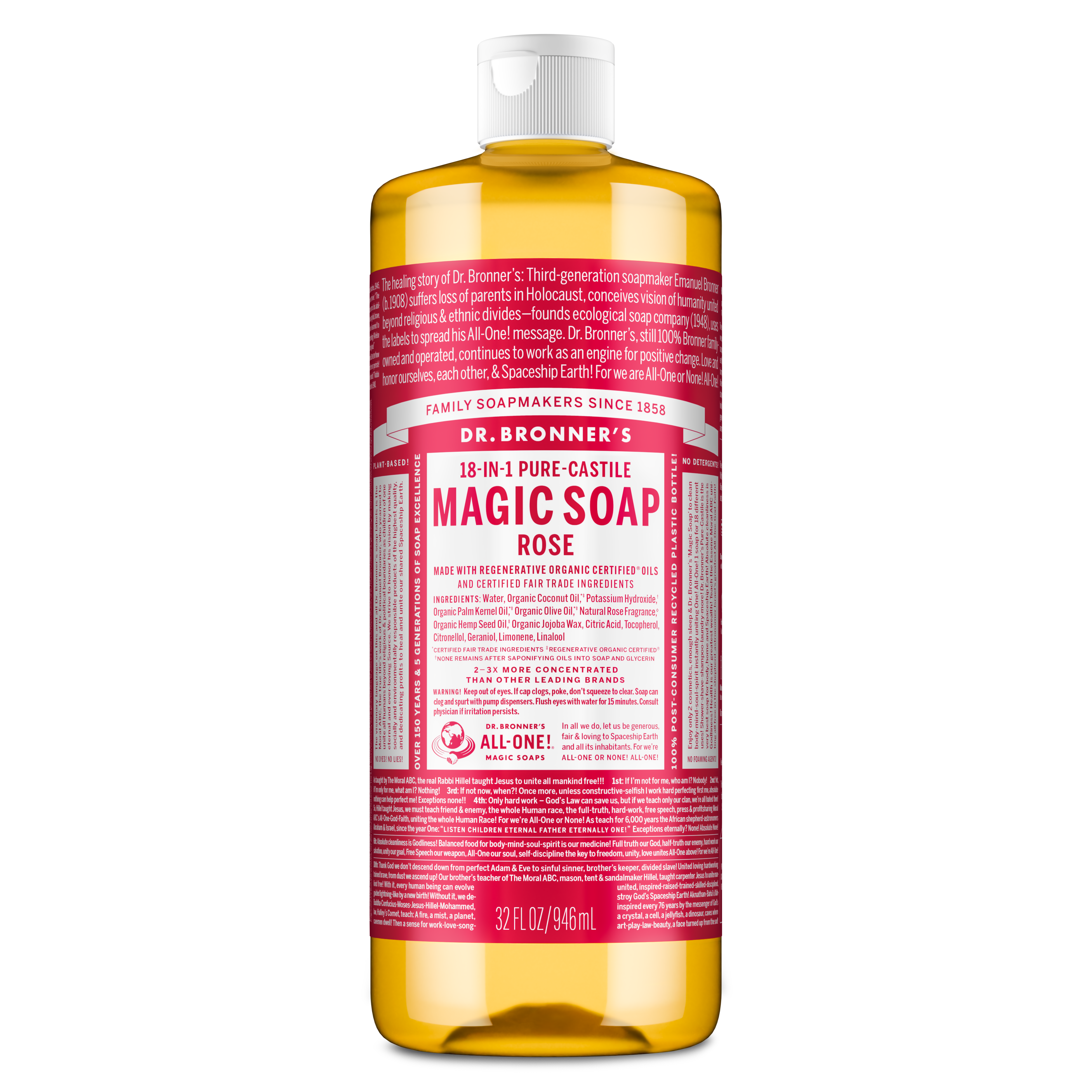 Dr. Bronner's Pure-Castile Liquid Soap - Rose