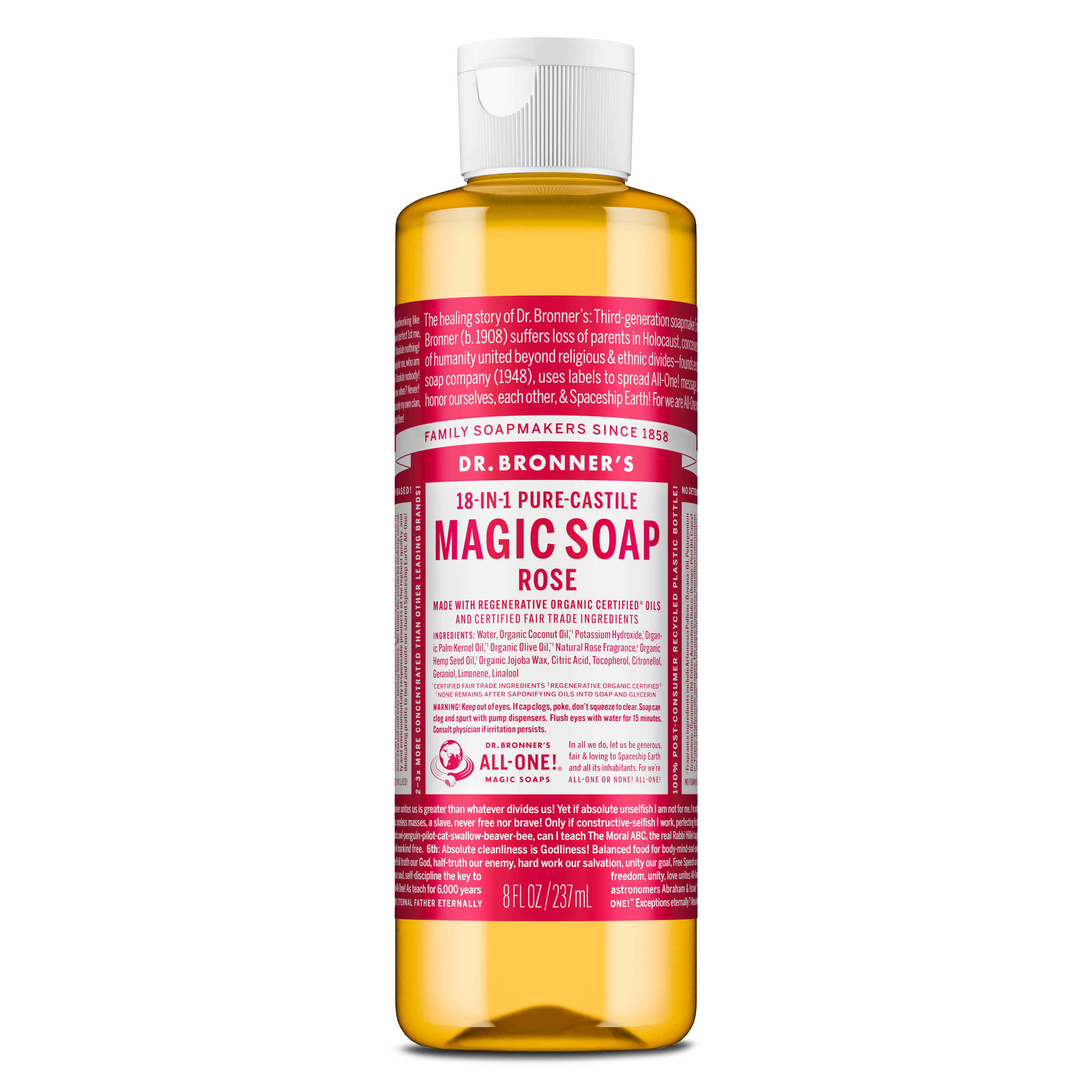 Dr. Bronner's Pure-Castile Liquid Soap - Rose