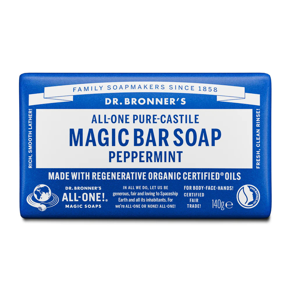 Dr. Bronner's Pure-Castile Bar Soap - Peppermint - 140g