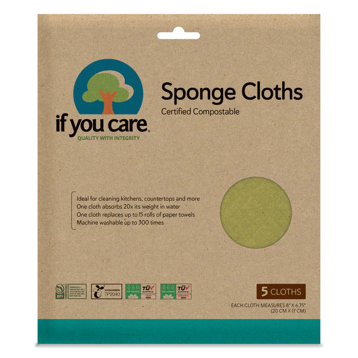 If You Care - Natural Sponge Cloths Cotton/Cellulo 1x5 Pack