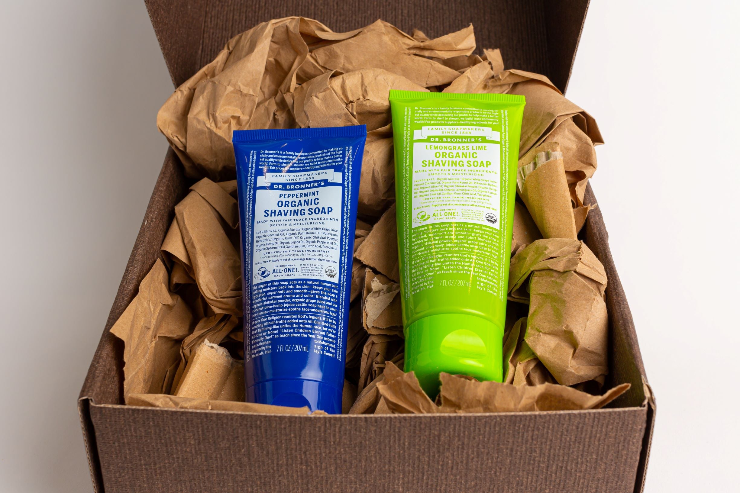 Dr. Bronner's Organic Shaving Soap Peppermint & Lemongrass Lime Gift Set (2x207ml)