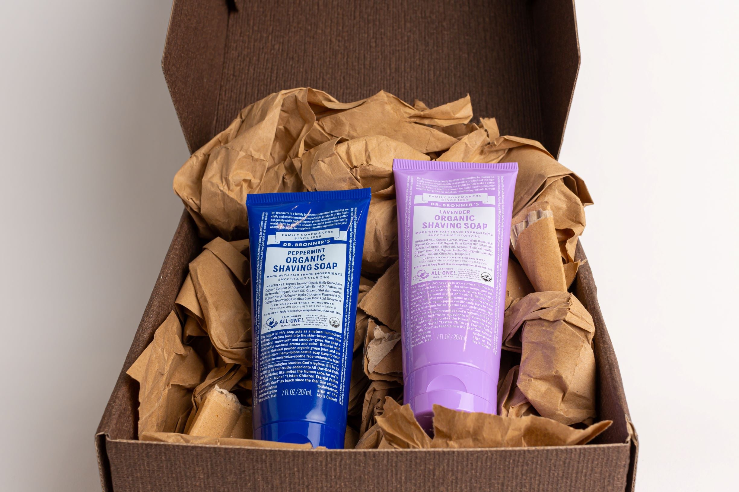 Dr. Bronner's Organic Shaving Soap Peppermint & Lavender Gift Set (2x207ml)