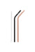 Pack Bent Stainless Steel Straws - Rose Gold/ Black & Cleaning Brush