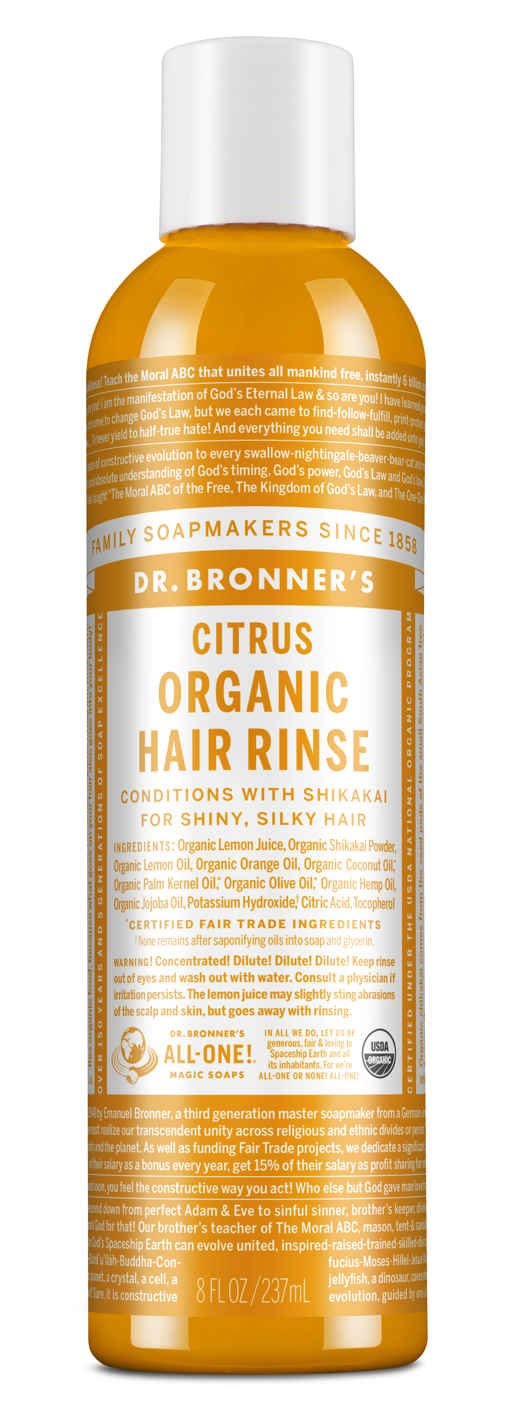 Dr. Bronner's Organic Hair Rinse - Citrus - 8oz