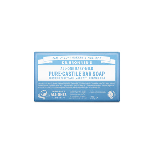 Dr. Bronner's Pure-Castile Bar Soap - Baby Mild- 140g