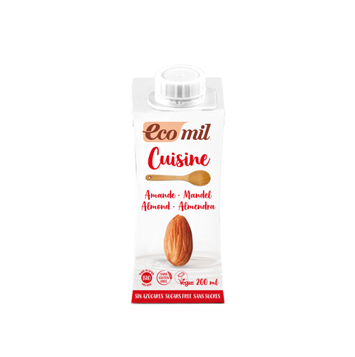 ECOMIL - Almond Cooking Cream Sugar-Free (Org) 24x200ml