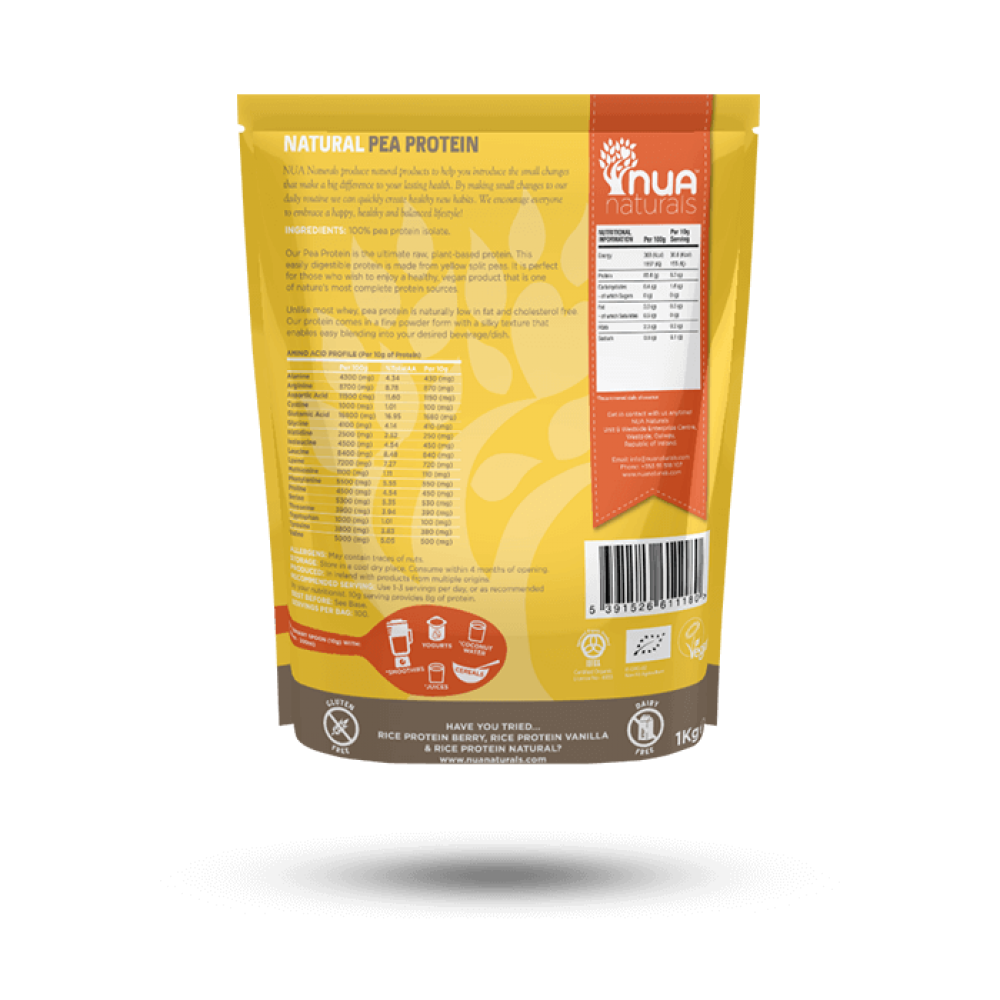 NUA Naturals - Pea Protein Powder Natural 1kg 1x1kg
