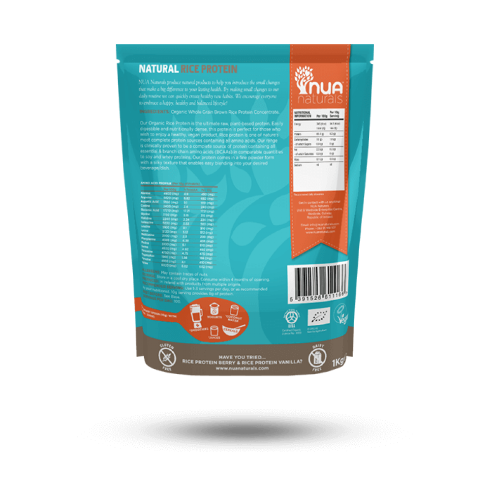NUA Naturals - Rice Protein Powder Berry 1kg 1x1kg
