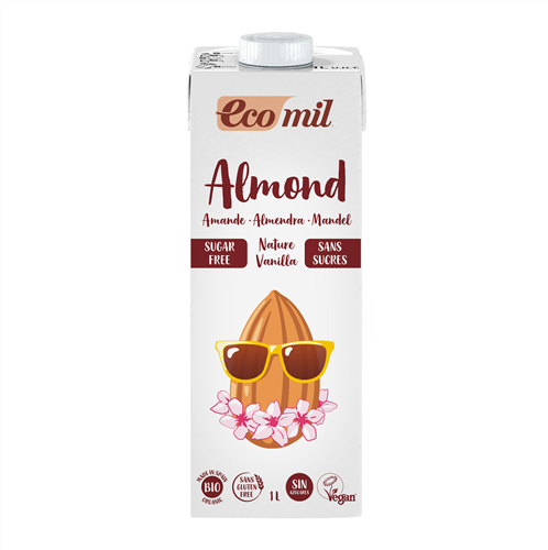 ECOMIL - Almond Milk SF Vanilla w Calcium (Org) 6x1L